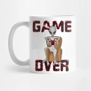 gray alien lover of video games. Game over. Mug